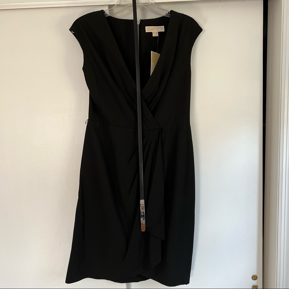 NWT Michael Kors Black Sheath Dress with Belt, Size 8
